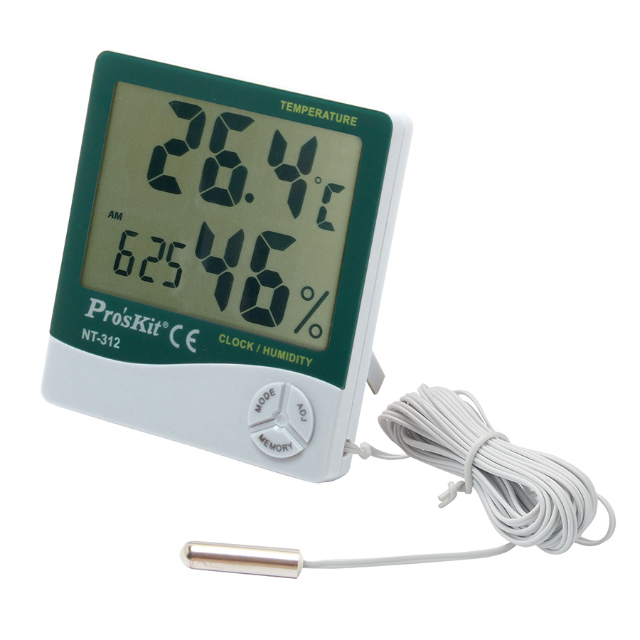 PROSKIT NT-312 Digital Temperature Humidity Meter With Probe - Click Image to Close